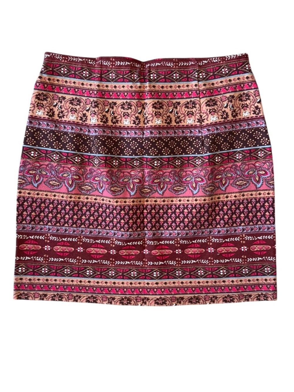 Hollister Multicolor Tribal Mini Skirt in Pink and Maroon